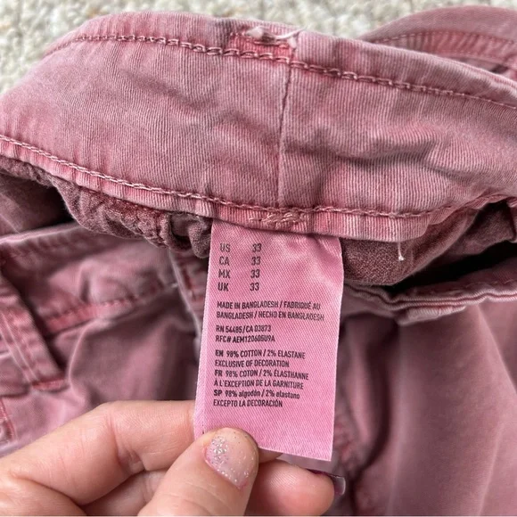 American Eagle Outfitters Extreme Flex Chino Shorts Red Mens Size 33 - Picture 6 of 11